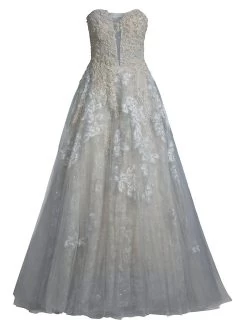 Lace Overskirt Ball Gown