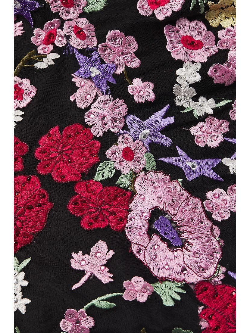 Floral Embroidery Lace Column Gown - Image 7