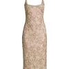 Floral Beaded Cocktail Sheath Dress