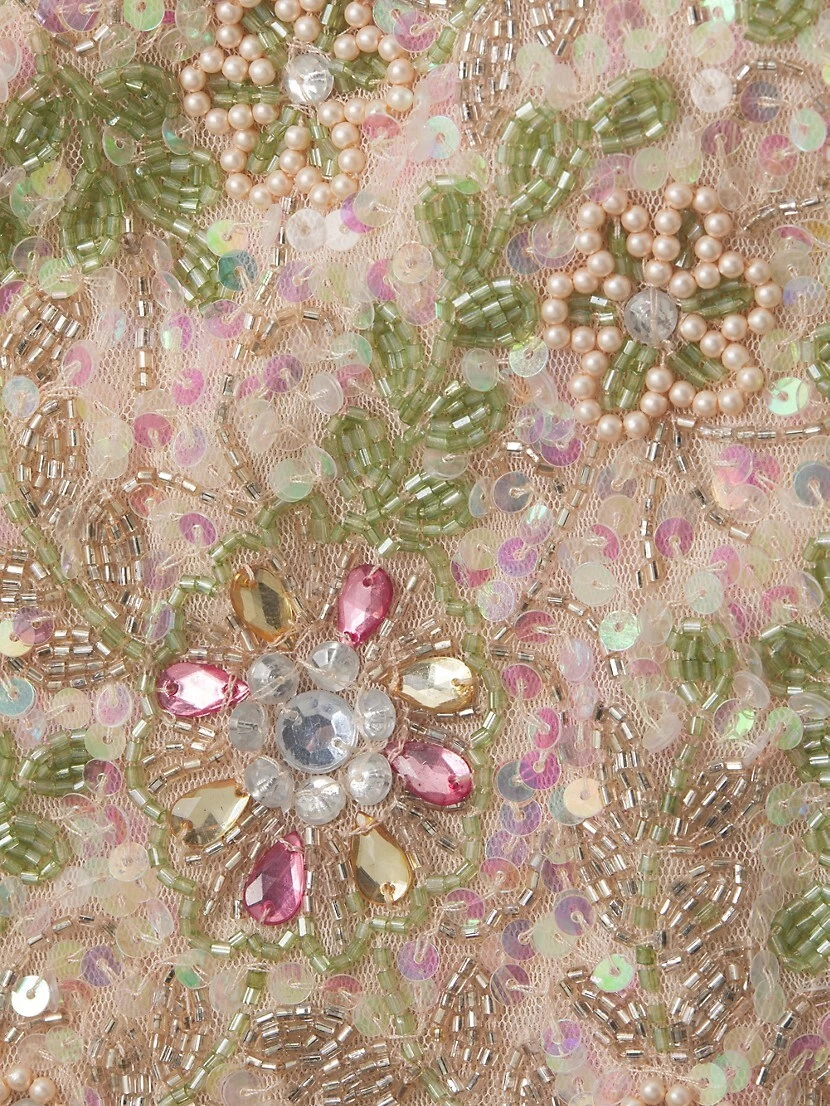 Floral Beaded Cocktail Sheath Dress - Image 6