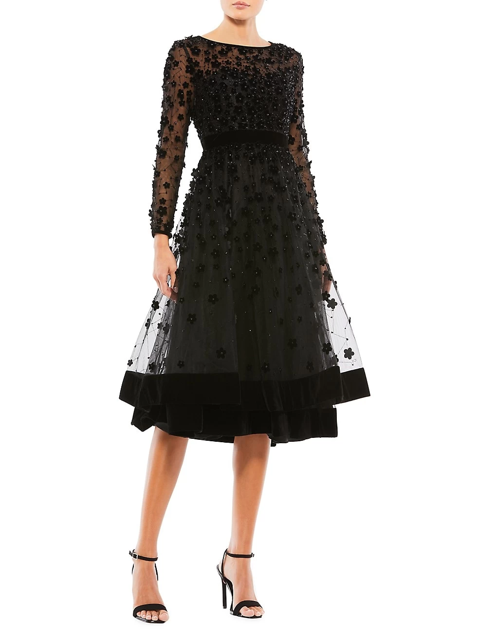 Floral Appliqué Tea Dress - Image 2