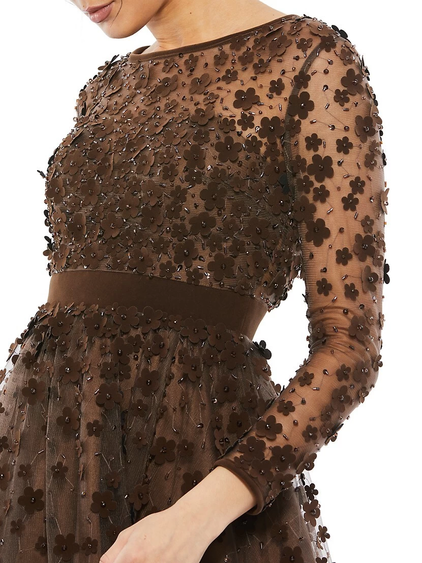 Floral Appliqué Tea Dress - Image 4