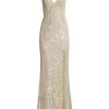 Ieena Sequin V-Neck Gown