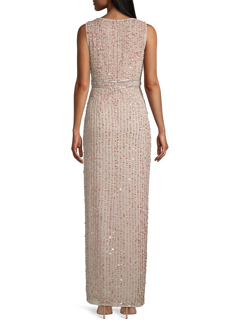 Beaded Column Gown - Image 5