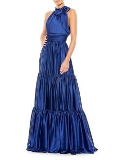 Tiered Bow Neck Gown