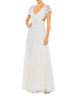 Cut-Out Embellished A-Line Gown