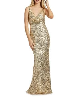 Sequin Column Gown