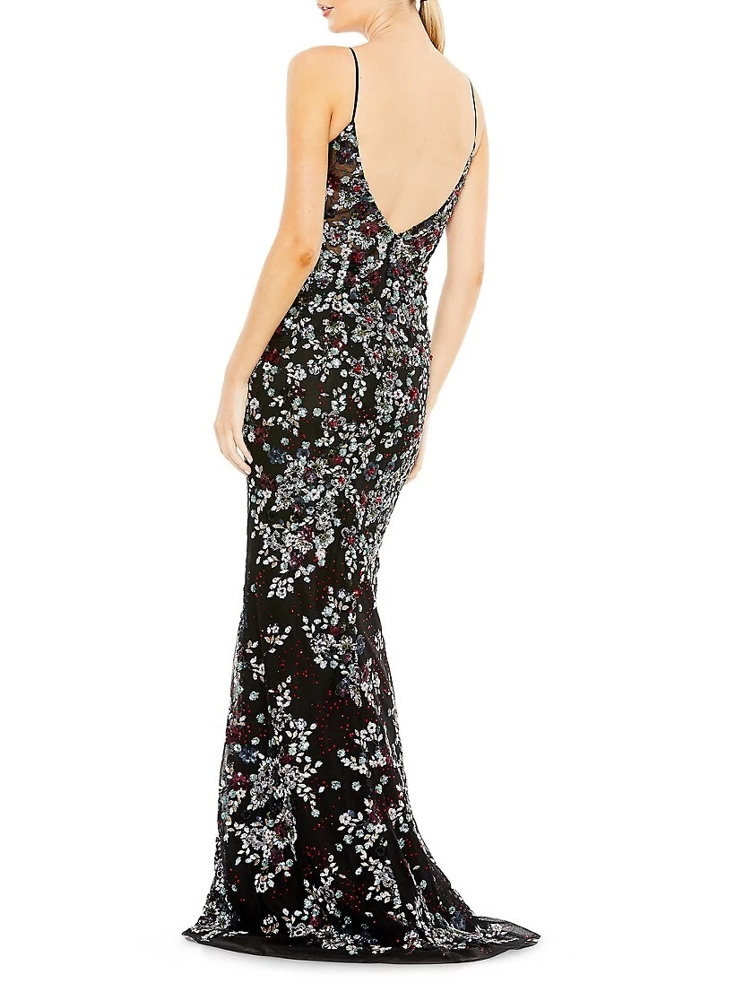 Floral Embellished Mermaid Gown - Image 3