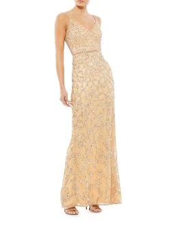 Bead & Sequin Body-Con Gown