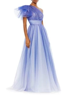Ieena Asymmetric Degradé Fit & Flare Ball Gown