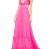 Ieena Chiffon Empire-Waist Gown