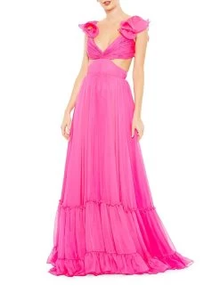Ieena Chiffon Empire-Waist Gown