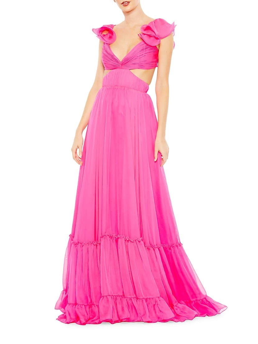 Ieena Chiffon Empire-Waist Gown