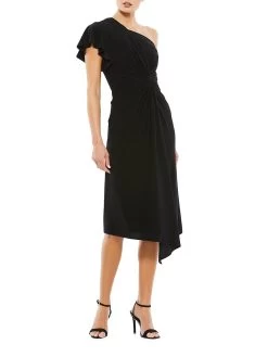 One-Shoulder Jersey Midi-Dress