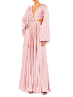 Satin V-Neck Gown