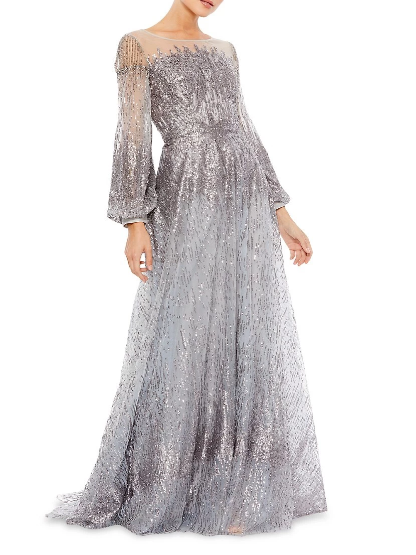 Beaded Fit-&-Flare Gown