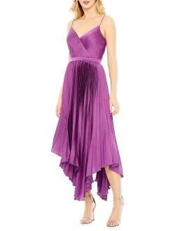 Satin Pleated Cocktail Dress