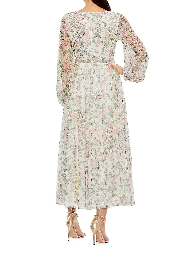 Cocktail Floral Midi-Dress - Image 2