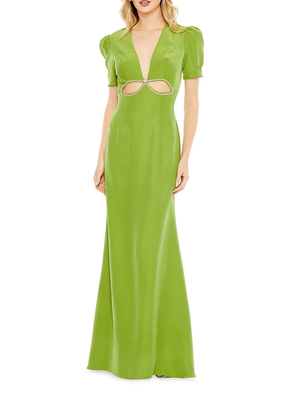 Ieena Puff-Sleeve Cut-Out Gown - Image 2