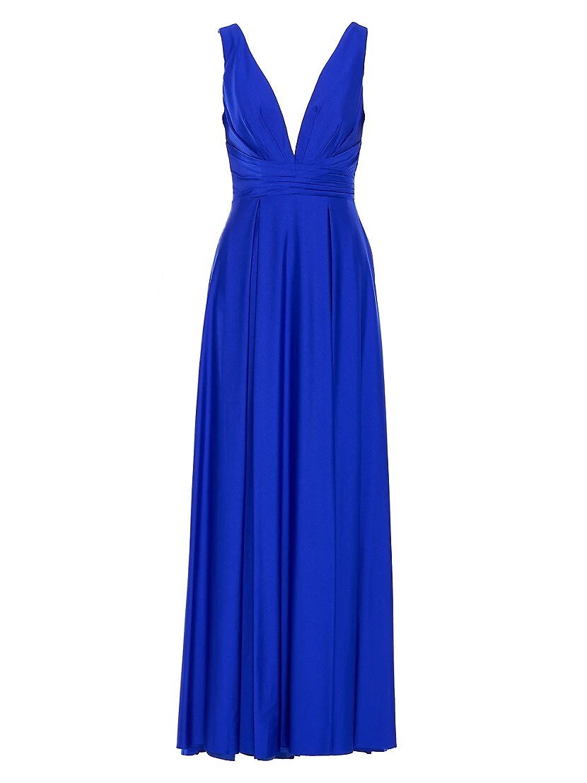 Ieena Satin V-Neck Gown