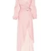 Ieena Satin Wrap Gown
