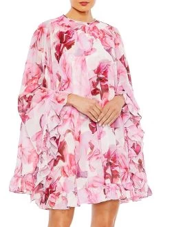Ieena Floral Print Cape Minidress