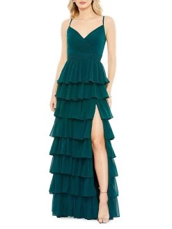 Ieena Tiered Ruffle A-line Gown