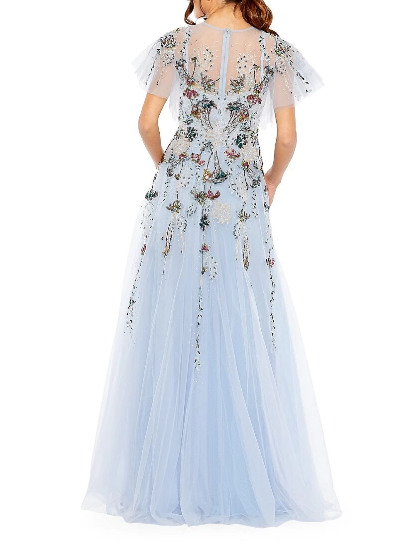 Evening Embellished Tulle Gown - Image 3