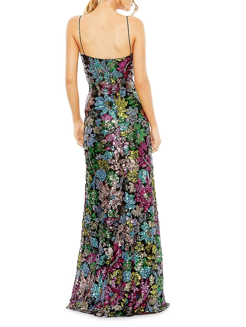 Prom Floral Sequin Gown - Image 3