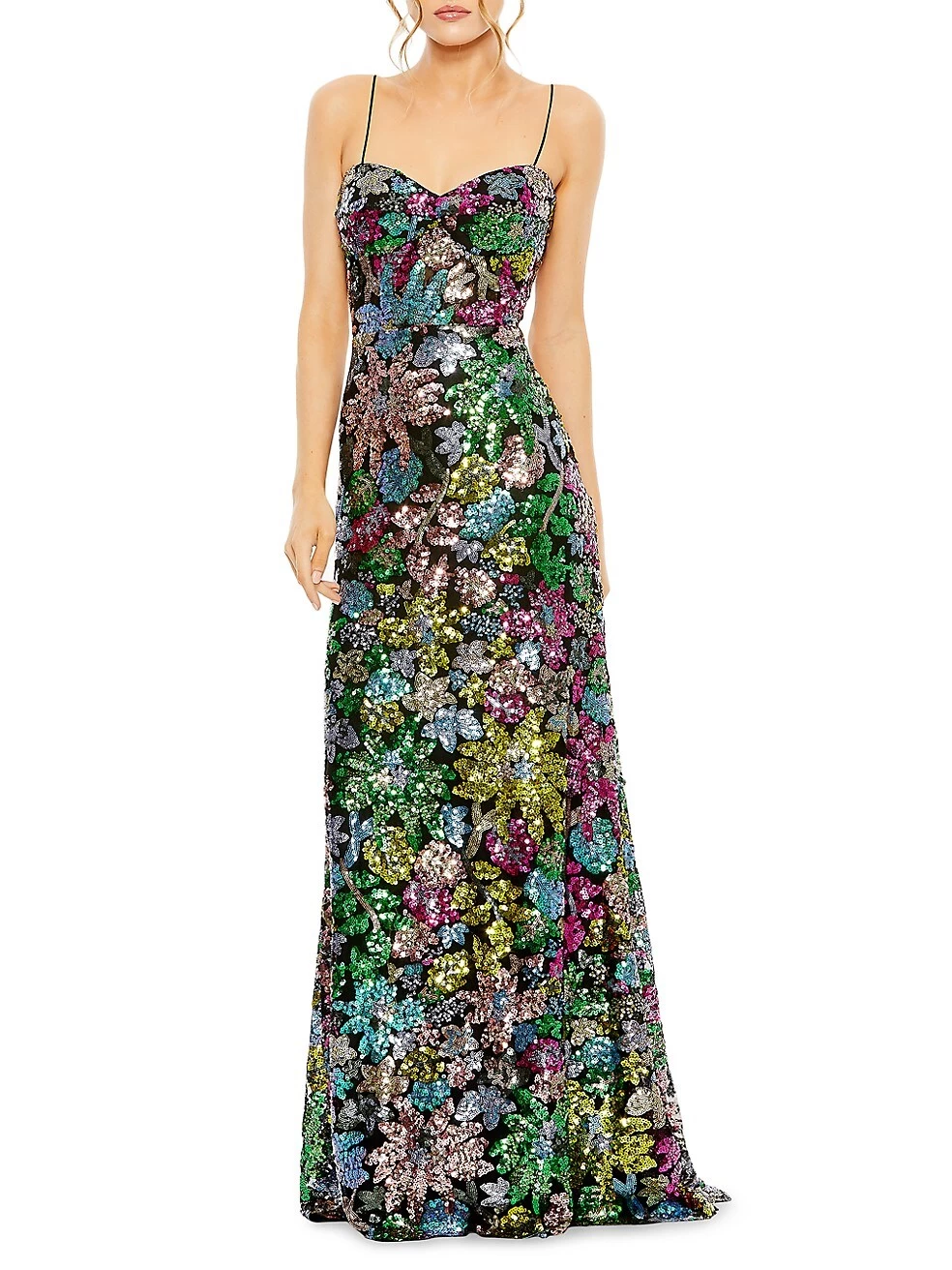 Prom Floral Sequin Gown - Image 2