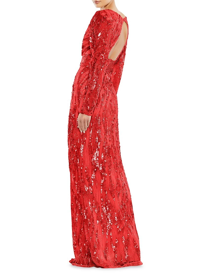 Embellished Wrap Open-Back Gown - Image 3
