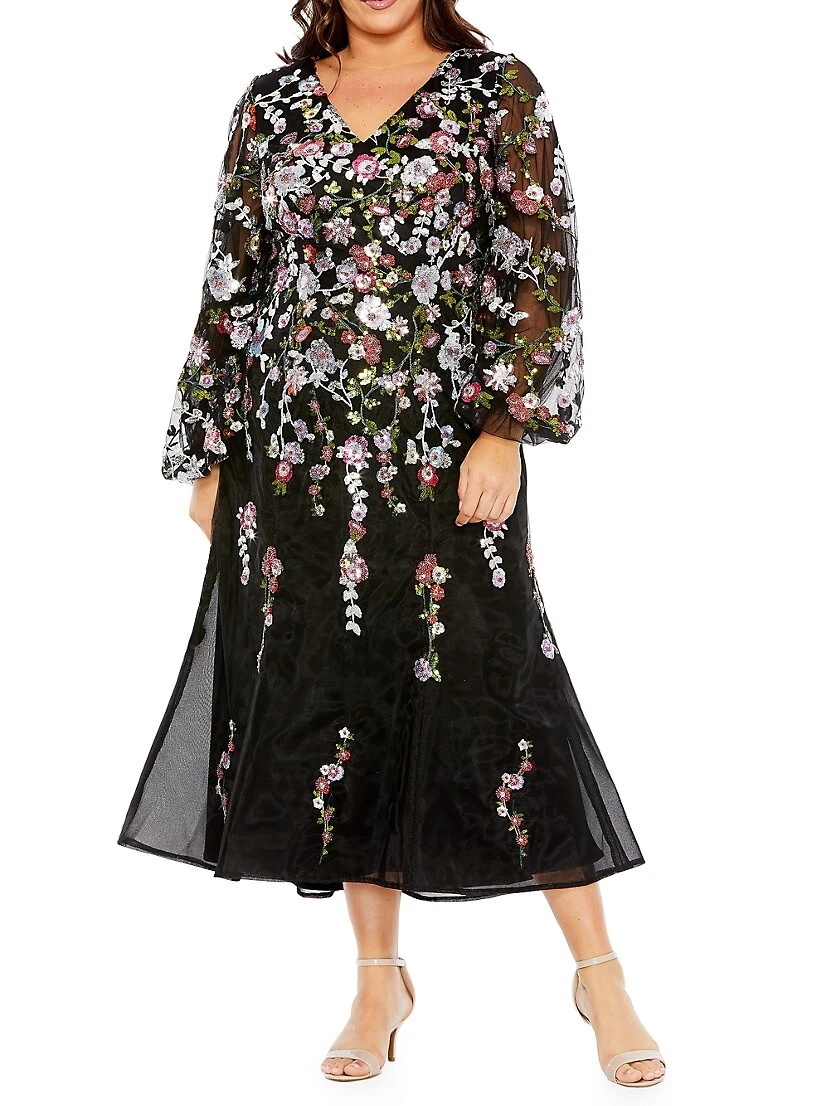 Fabulouss Embellished Tulle Midi-Dress