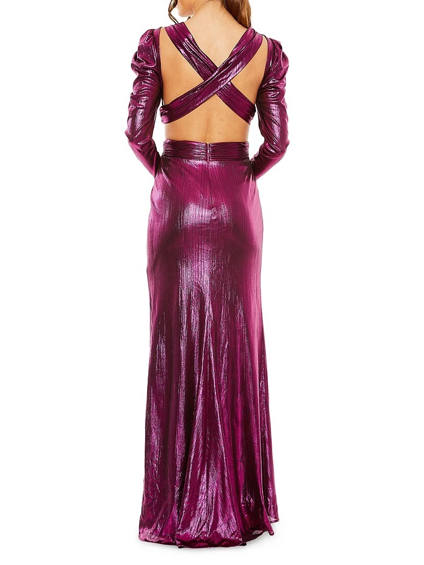 Ieena Foile Jersey Open-Back Gown - Image 3