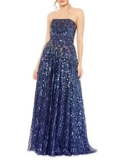 Embellished Strapless Gown