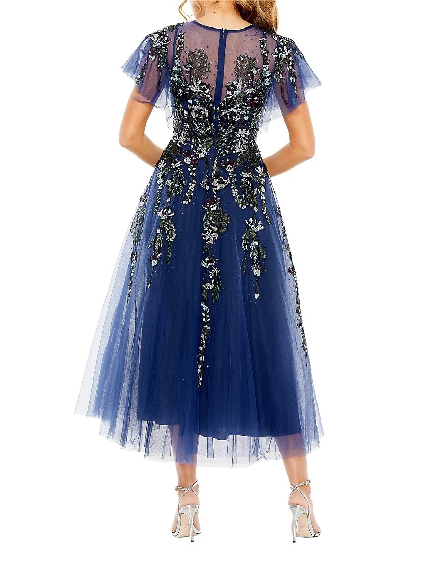 Mac Embellished Floral Tulle Midi-Dress - Image 3