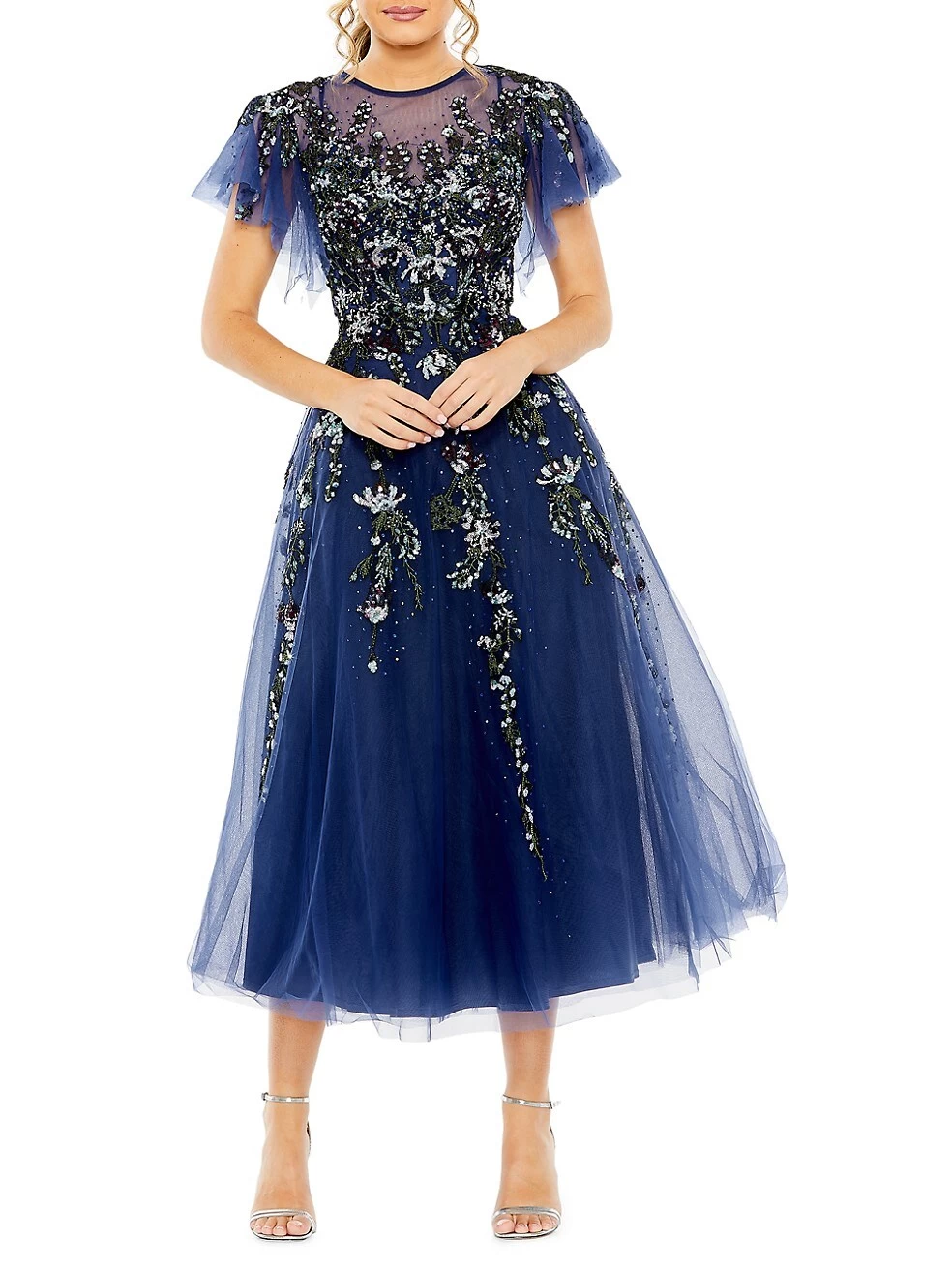 Mac Embellished Floral Tulle Midi-Dress - Image 2