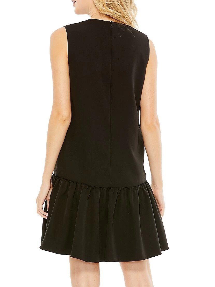 Bow-Embellished Crepe A-Line Dress - Image 3