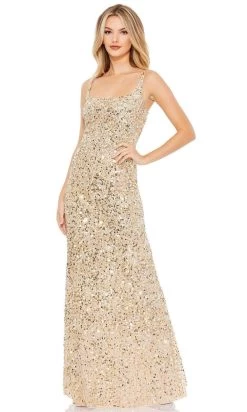 Mac Duggal - 10705 Sequined Scoop Neck Sheath Dress