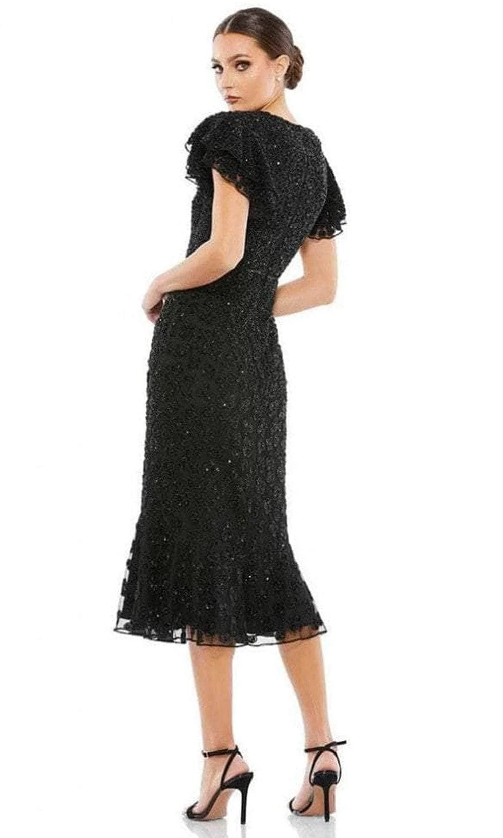 Mac Duggal 10771 - Jewel Neck With Bell Sleeves Formal Dress - Image 2