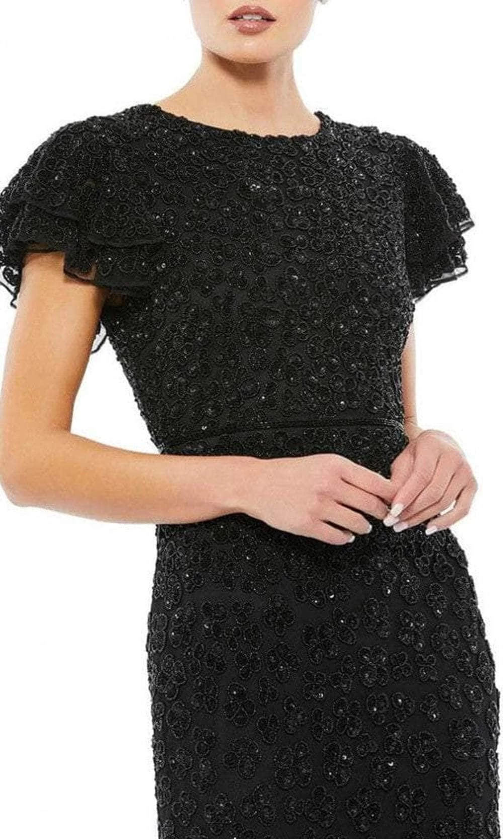 Mac Duggal 10771 - Jewel Neck With Bell Sleeves Formal Dress - Image 3