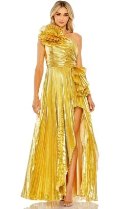 Mac Duggal 11696 - Pleated Charmeuse One Shoulder Gown