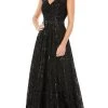 Mac Duggal - 12413 A-line V Neck Mysterious Gown