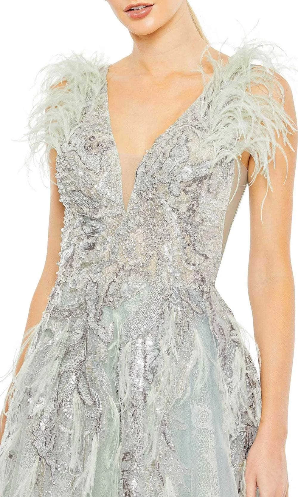 Mac Duggal 20259 - Feather Embellished Evening Dress - Image 3