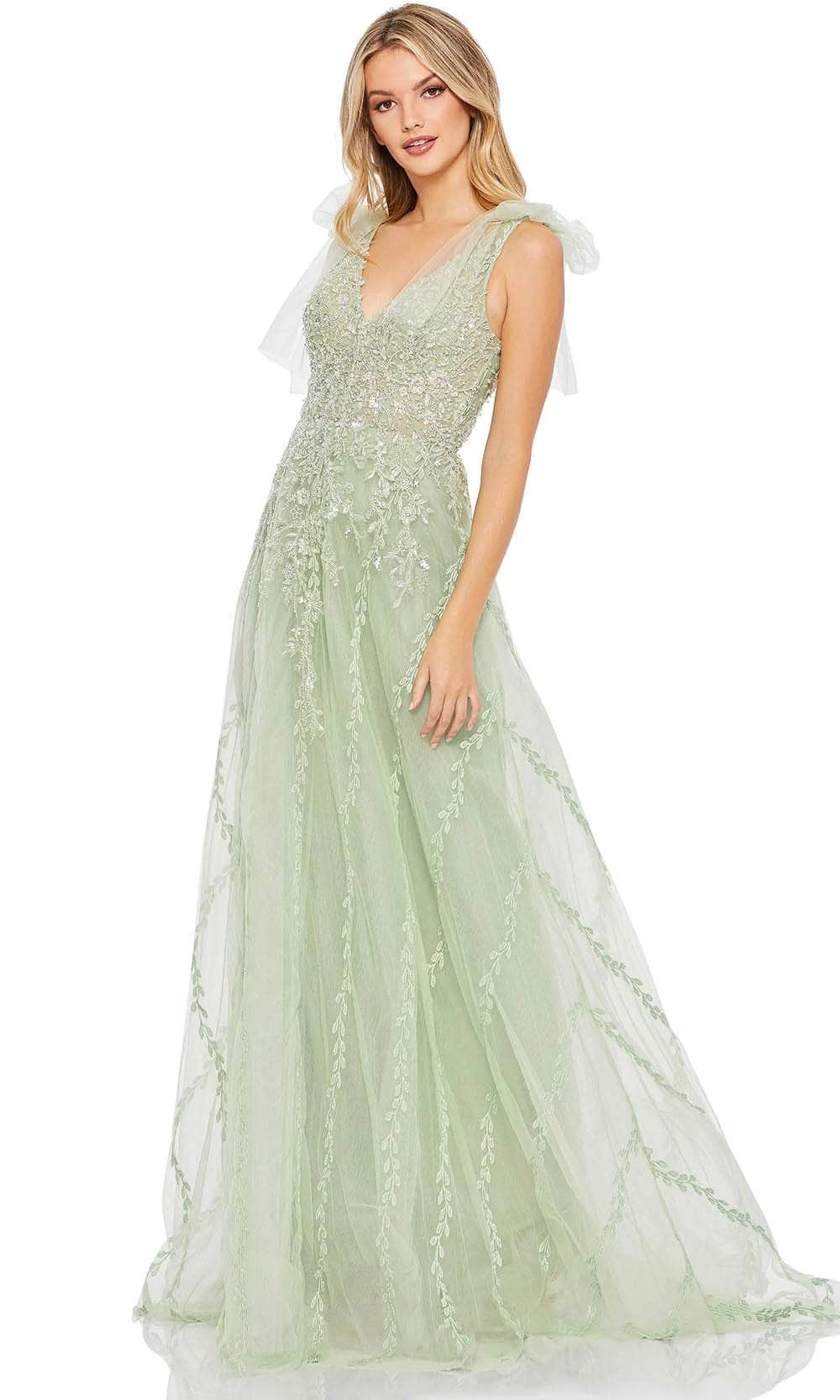 Mac Duggal 20313 - V-Neck Bow Strap Evening Gown - Image 3