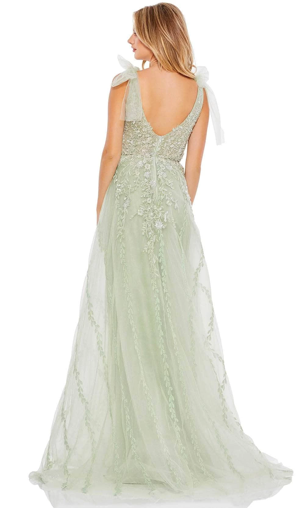 Mac Duggal 20313 - V-Neck Bow Strap Evening Gown - Image 5