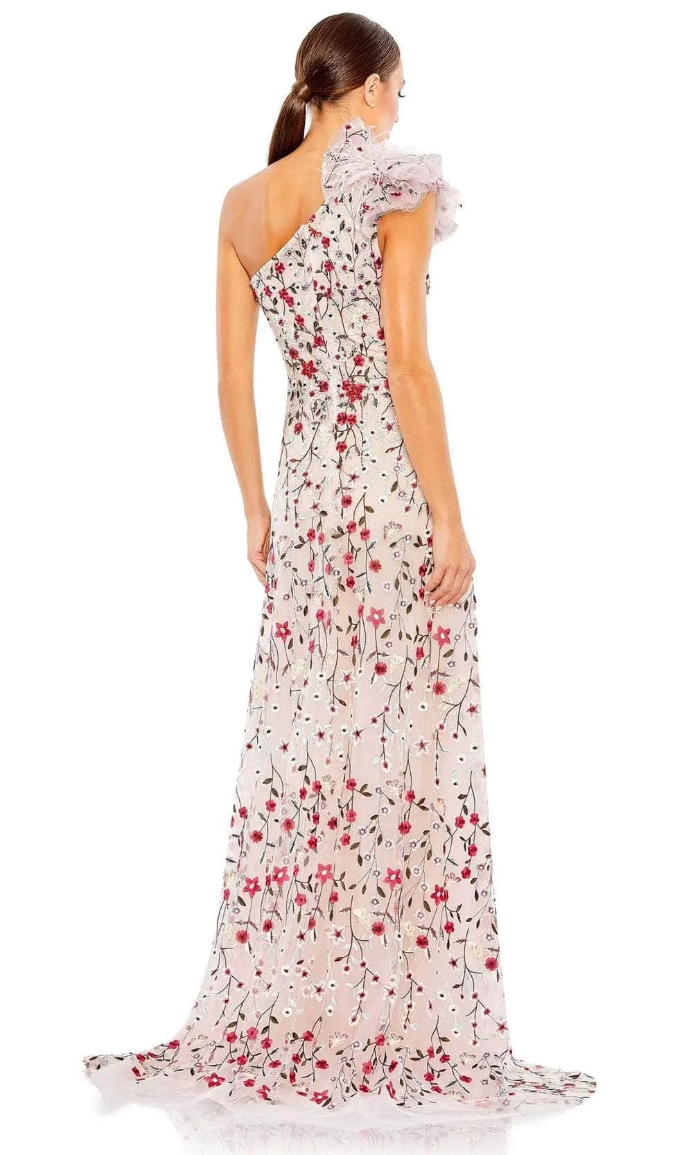 Mac Duggal 20331 - Floral Asymmetric Evening Gown - Image 2