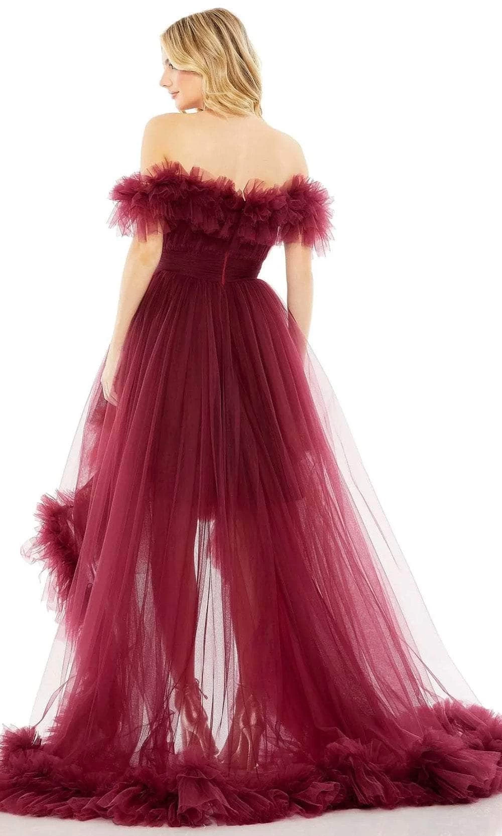 Mac Duggal 20415 - Ruffled Neck Strapless Tulle Gown - Image 2