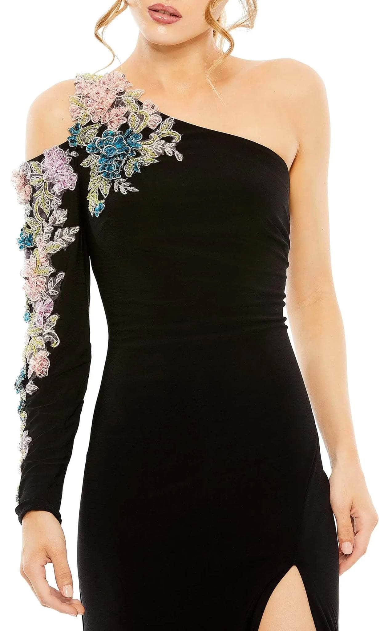 Mac Duggal 2204 - Embroidered Evening Gown With Slit - Image 3