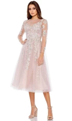 Mac Duggal 30681 - Bateau Floral Embroidery Cocktail Dress