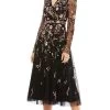 Mac Duggal - 35103 Sheer Long Sleeve Floral Dress
